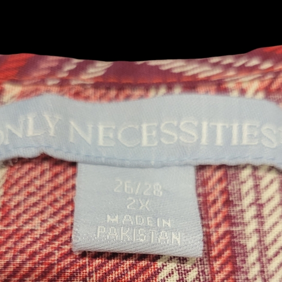 Only Necessities Smock Red Heart Women's Tunic Tank Button Front 2X - Picture 5 of 5